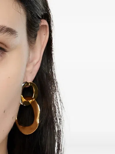 Bimba Y Lola Textured Hoop Earrings In Gold