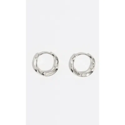 Bimba Y Lola Textured Hoop Earrings In Metallic