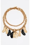 Bimba Y Lola Textured Petals Chain Necklace In Gold