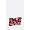 Bimba Y Lola Textured Shiny Leopard Flap Card Holder In Pink