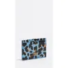 Bimba Y Lola Textured Shiny Leopard Print Card Holder In Blue