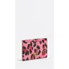 Bimba Y Lola Textured Shiny Leopard Print Card Holder In Multi