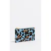 Bimba Y Lola Textured Shiny Leopard Print Coin Wallet In Blue