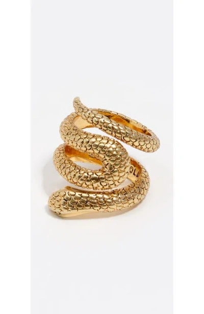 Bimba Y Lola Textured Snake Spiral Ring In Gold