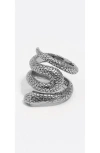Bimba Y Lola Textured Snake Spiral Ring In Metallic