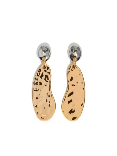 Bimba Y Lola Textured Two-tone Earrings In Gold