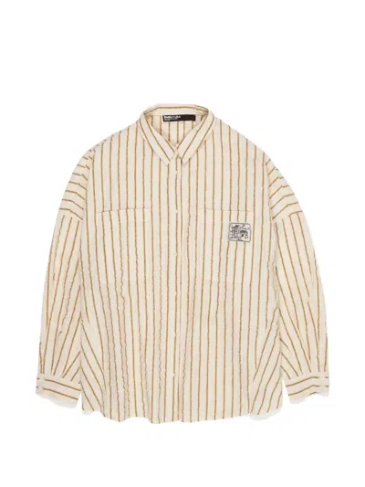Bimba Y Lola Texture-finish Striped Shirt In Pink