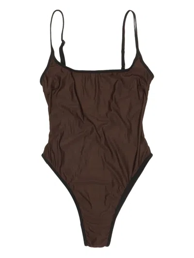 Bimba Y Lola Thidu Spaghetti-strap Swimsuit In Brown