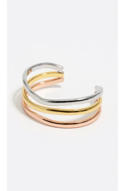 Bimba Y Lola Three-tone Bands Rigid Bracelet In Gold