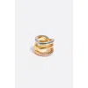 Bimba Y Lola Three-tone Bands Ring In Gold