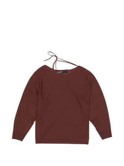 Bimba Y Lola Tie-detail Long-sleeve Top In Brown