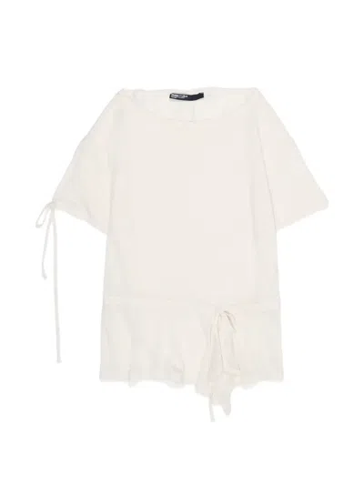 Bimba Y Lola Tie-fastening Drawstring Top In White