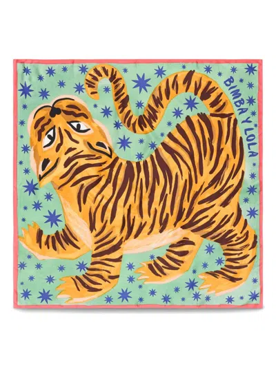 Bimba Y Lola Tiger-motif Scarf In Green