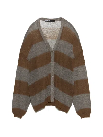 Bimba Y Lola Toffee Striped Wool Cardigan In Multi