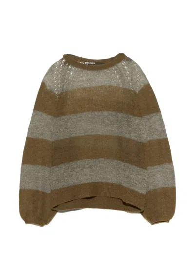 Bimba Y Lola Toffee Striped Wool Sweater In Multi