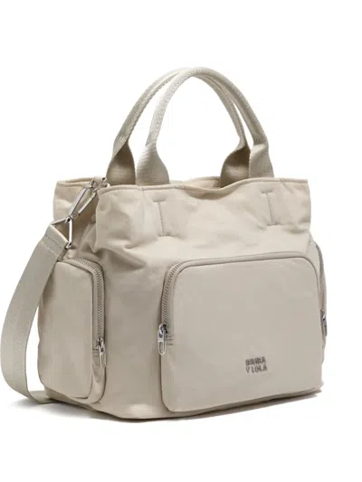 Bimba Y Lola Top-handle Zip-pocket Tote Bag In Neutral