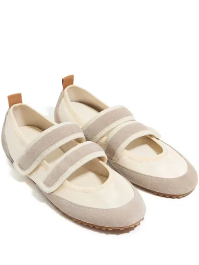 Bimba Y Lola Touch-strap Ballerina Shoes In Neutrals