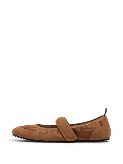 Bimba Y Lola Touch-strap Ballet Flats In Brown