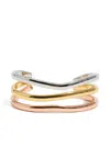 Bimba Y Lola Three-tone Bands Rigid Bracelet In Gold