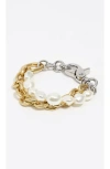 Bimba Y Lola Two-tone Double-layer Chain Bracelet In Multi