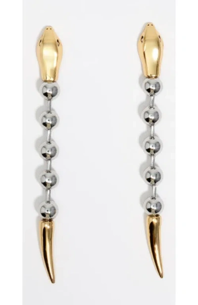 Bimba Y Lola Two-tone Snake Earrings In Metallic