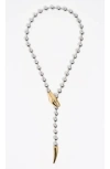 Bimba Y Lola Two-tone Snake Necklace In Metallic