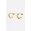 Bimba Y Lola Two-tone Textured Double Hoop Earrings In Gold