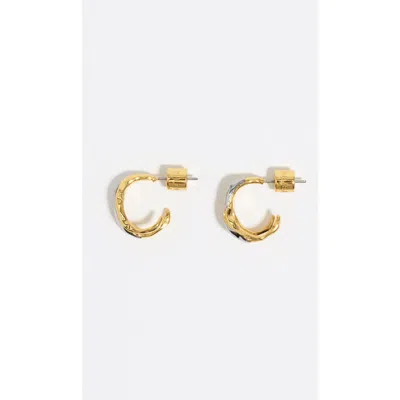 Bimba Y Lola Two-tone Textured Double Hoop Earrings In Gold
