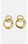 Bimba Y Lola Two-tone Textured Earrings In Gold