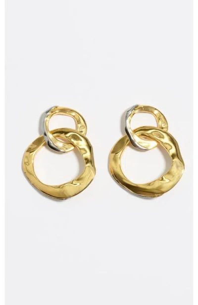 Bimba Y Lola Two-tone Textured Earrings In Gold