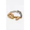 Bimba Y Lola Two-tone Textured Hearts Bracelet In Gold