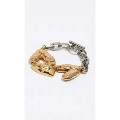 BIMBA Y LOLA BIMBA Y LOLA TWO-TONE TEXTURED HEARTS BRACELET
