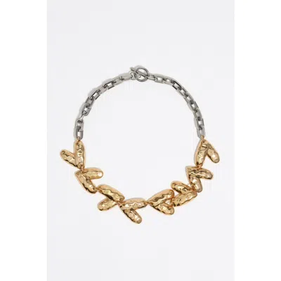 BIMBA Y LOLA BIMBA Y LOLA TWO-TONE TEXTURED HEARTS NECKLACE
