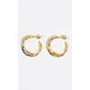 Bimba Y Lola Two-tone Textured Mini Hoop Earrings