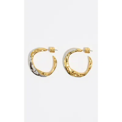 BIMBA Y LOLA BIMBA Y LOLA TWO-TONE TEXTURED HOOP EARRINGS