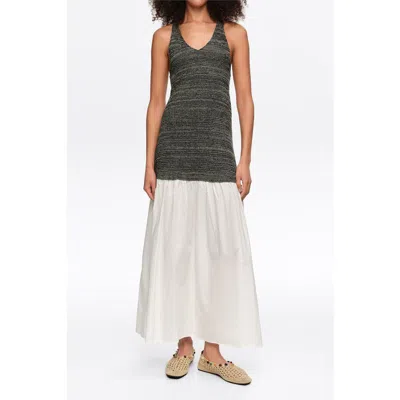 Bimba Y Lola Two-material Knit Dress In Black
