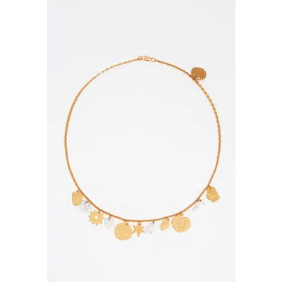 Bimba Y Lola Two-tone Metal Silhouette Necklace In Gold