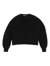 Bimba Y Lola V-neck Balloon-sleeve Sweater In Black