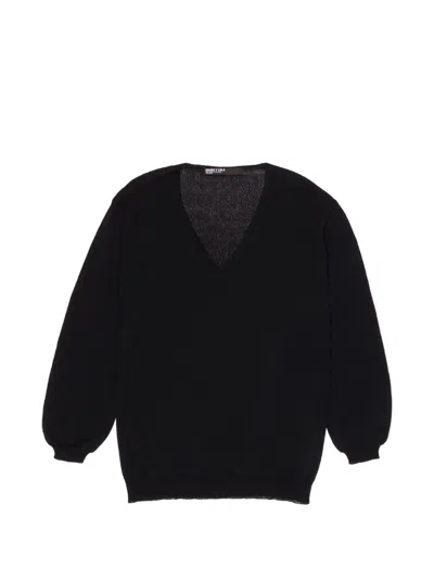 Bimba Y Lola V-neck Balloon-sleeve Top In Black