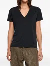 Bimba Y Lola V-neck Rhinestones T-shirt In Black