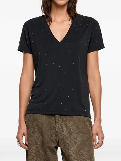 BIMBA Y LOLA V-NECK EMBELLISHED TOP