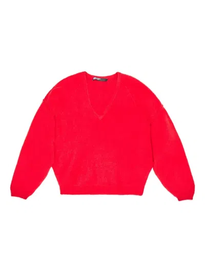 Bimba Y Lola V-neck Long-sleeve Top In Red