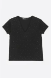 Bimba Y Lola V-neck Rhinestones T-shirt In Black