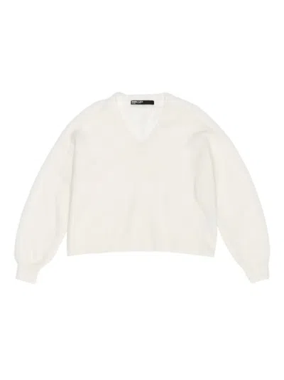Bimba Y Lola V-neck Sweater In White