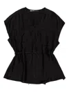 Bimba Y Lola V-neck Tie-waist Top In Black