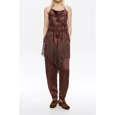Bimba Y Lola Viscose Harem Trousers In Brown