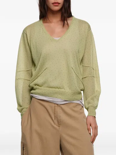Bimba Y Lola V-neck Top In Green