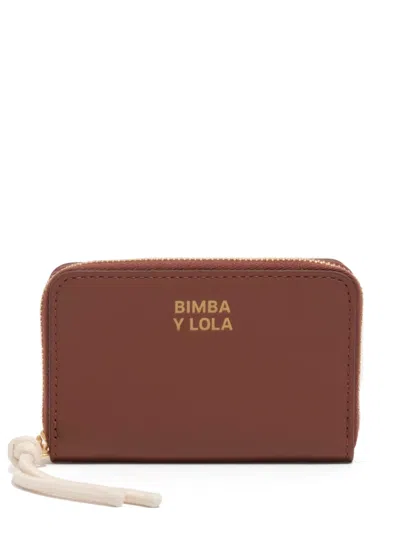 Bimba Y Lola Wallnut Small Cow Leather Purse In Brown