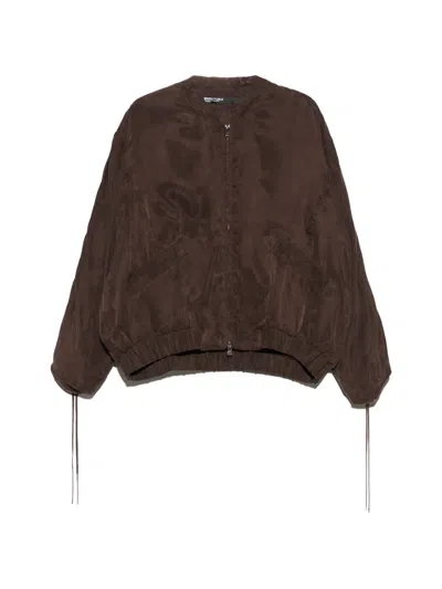 Bimba Y Lola Washed Brown Fluid Bomber Jacket
