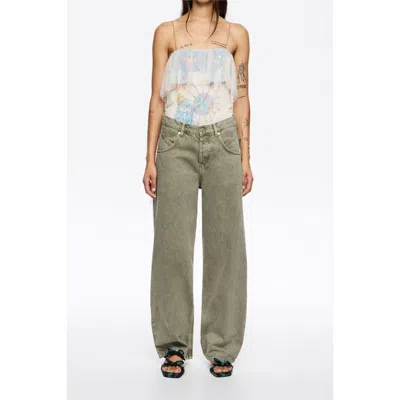 Bimba Y Lola Washed Denim Jeans In Green